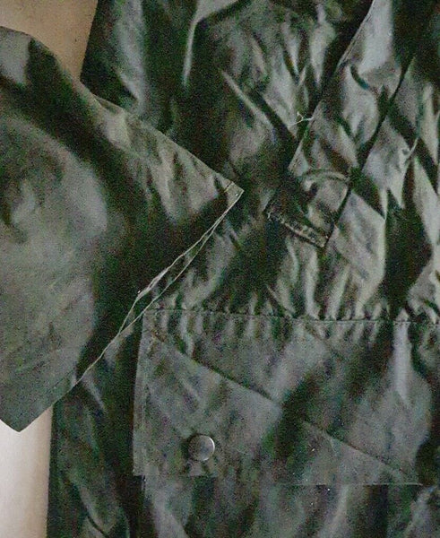 ON TIME Wax Jacket Coat Mens XL Green Waxed Cotton Vintage Made In UK (58)