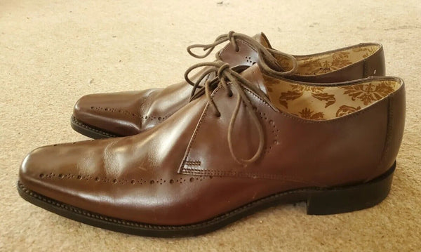 LOAKE QUINN SHOES Mens UK 6.5 EU 40 Brown Seam Stitched Goodyear Welted