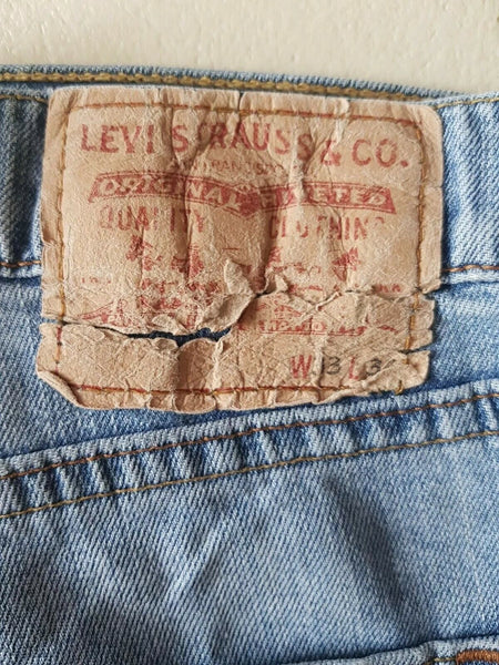 LEVIS 751 JEANS Mens W 34 L 33 VINTAGE BLUE DENIM RED TAB CLASSIC FIT (96)