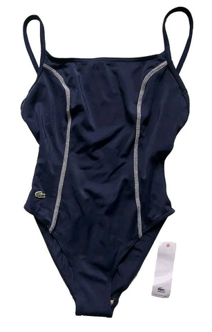 LACOSTE Swimsuit Swimming Costume 1 Piece Size XS Navy Blue New With Tags