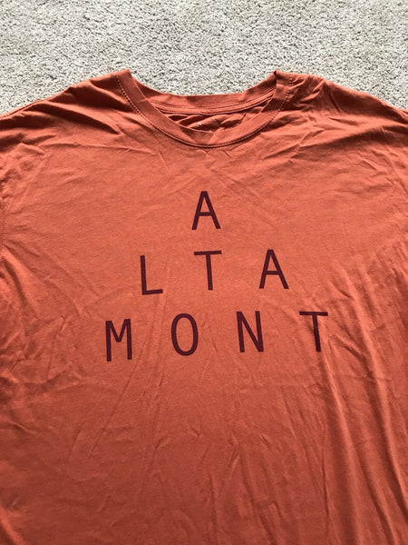 ALTAMONT T SHIRT Mens S Orange Big Logo Rrp £25 Bnwt