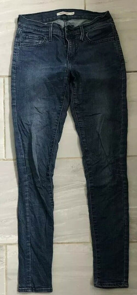 LEVIS 710 JEANS Womens W 26 L 32 BLUE DENIM SUPER SKINNY FIT (556)