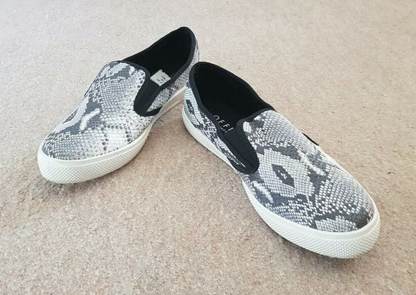 OFFICE LONDON SHOES Womens UK 9 EU 42 Snake Black White Kicker Slip On Pump