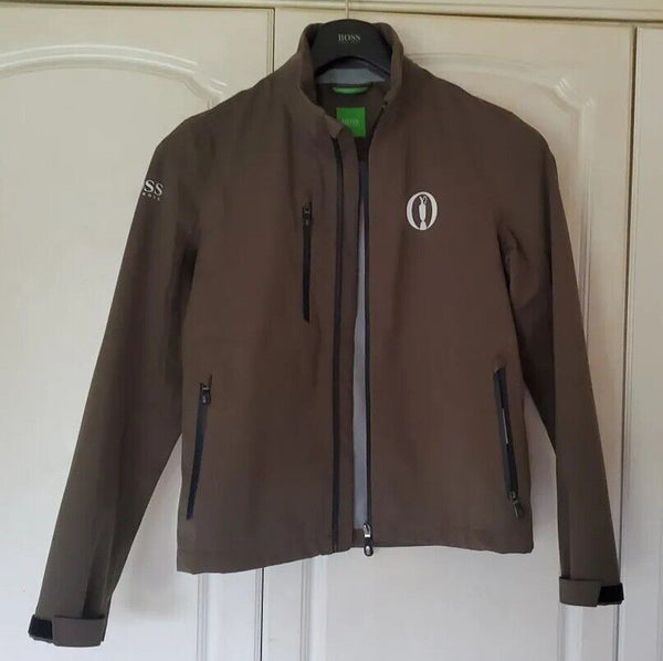 HUGO BOSS Jacket Royal Birkdale British Golf Open 2017 Mens S Khaki Waterproof