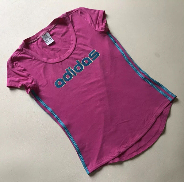 Womens ADIDAS Tshirt T Shirt Pink UK S