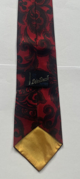 VINTAGE TIE Abstract Red Black Made in England Original 1970's