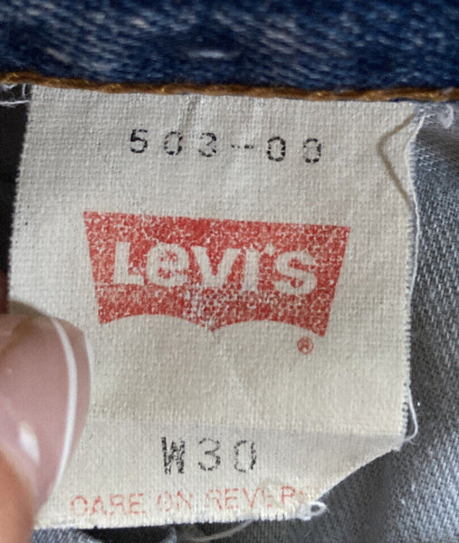 LEVIS 503 Jeans Mens W 30 L 28 Vintage Blue Denim Red Tab Regular Fit No 131